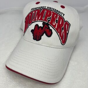 Humphrey University Campers Baseball Cap White Red Adjustable Strap Camel Logo